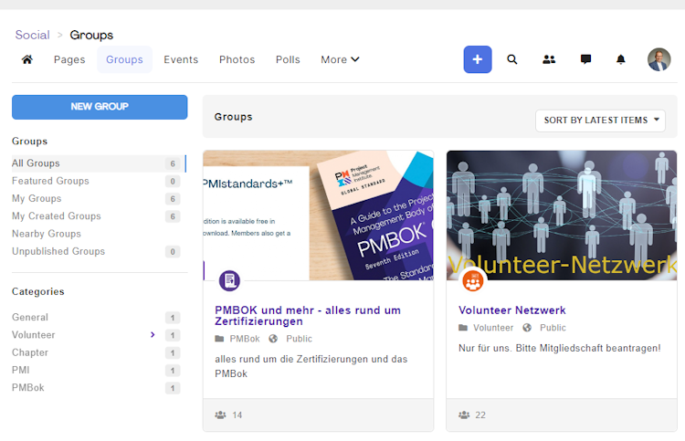Volunteer Community Screenshot