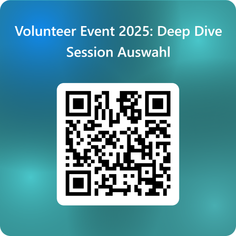 QRCode für Volunteer Event 2025 Deep Dive Session Auswahl