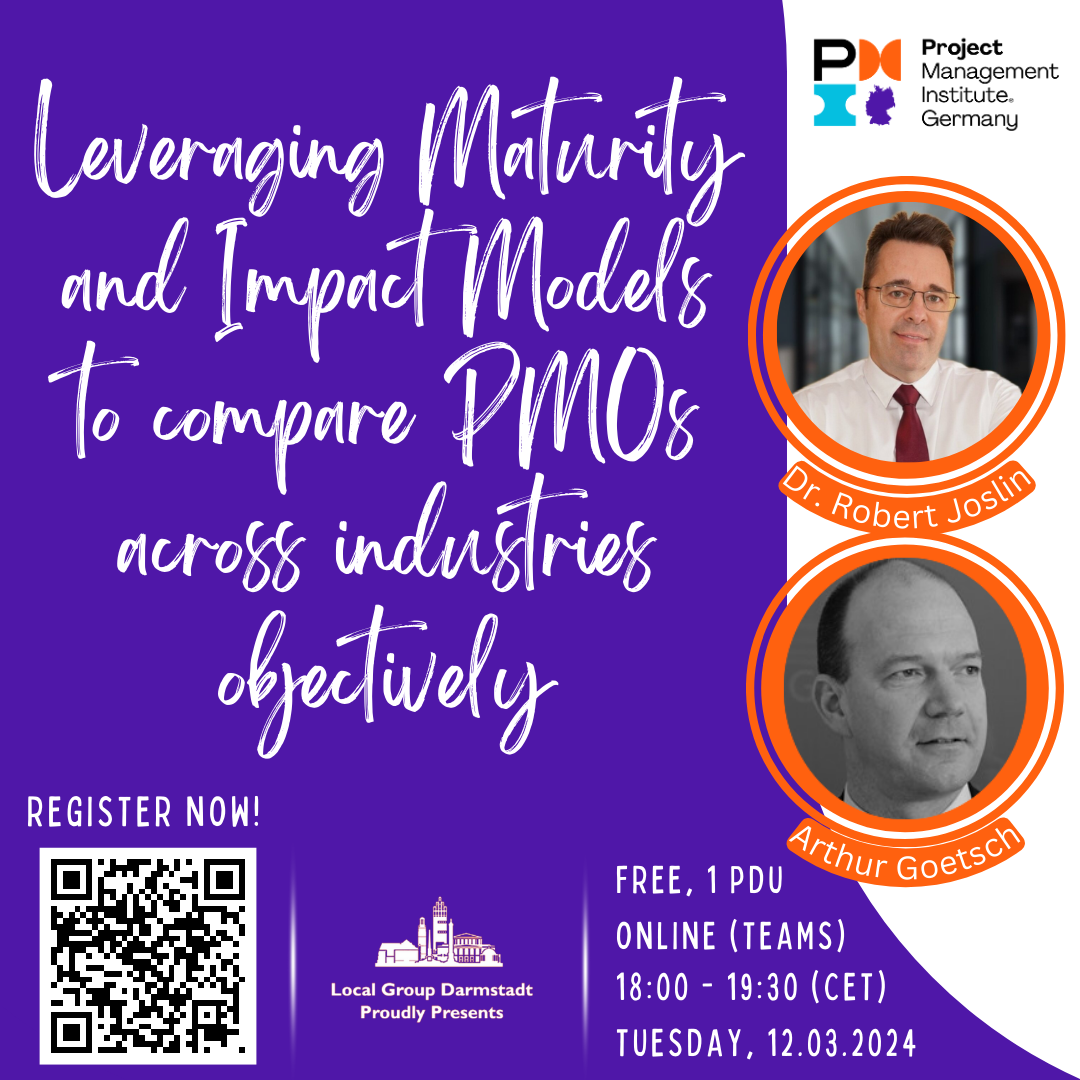 Online event LG Darmstadt: Leveraging Maturity and Impact Models to compare PMOs across industries objectively